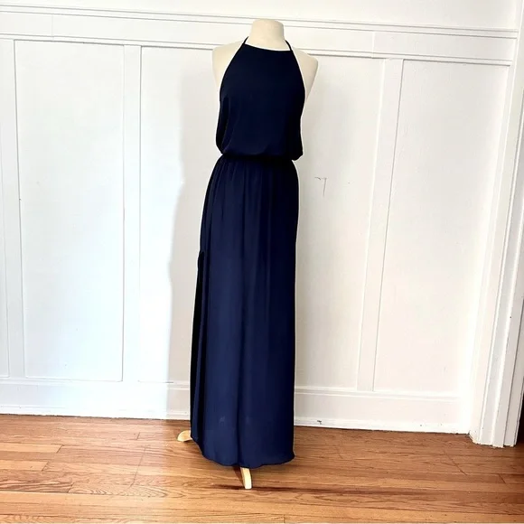 Show me your MuMu Heather Halter Dres in Navy sz M - Picture 5 of 6